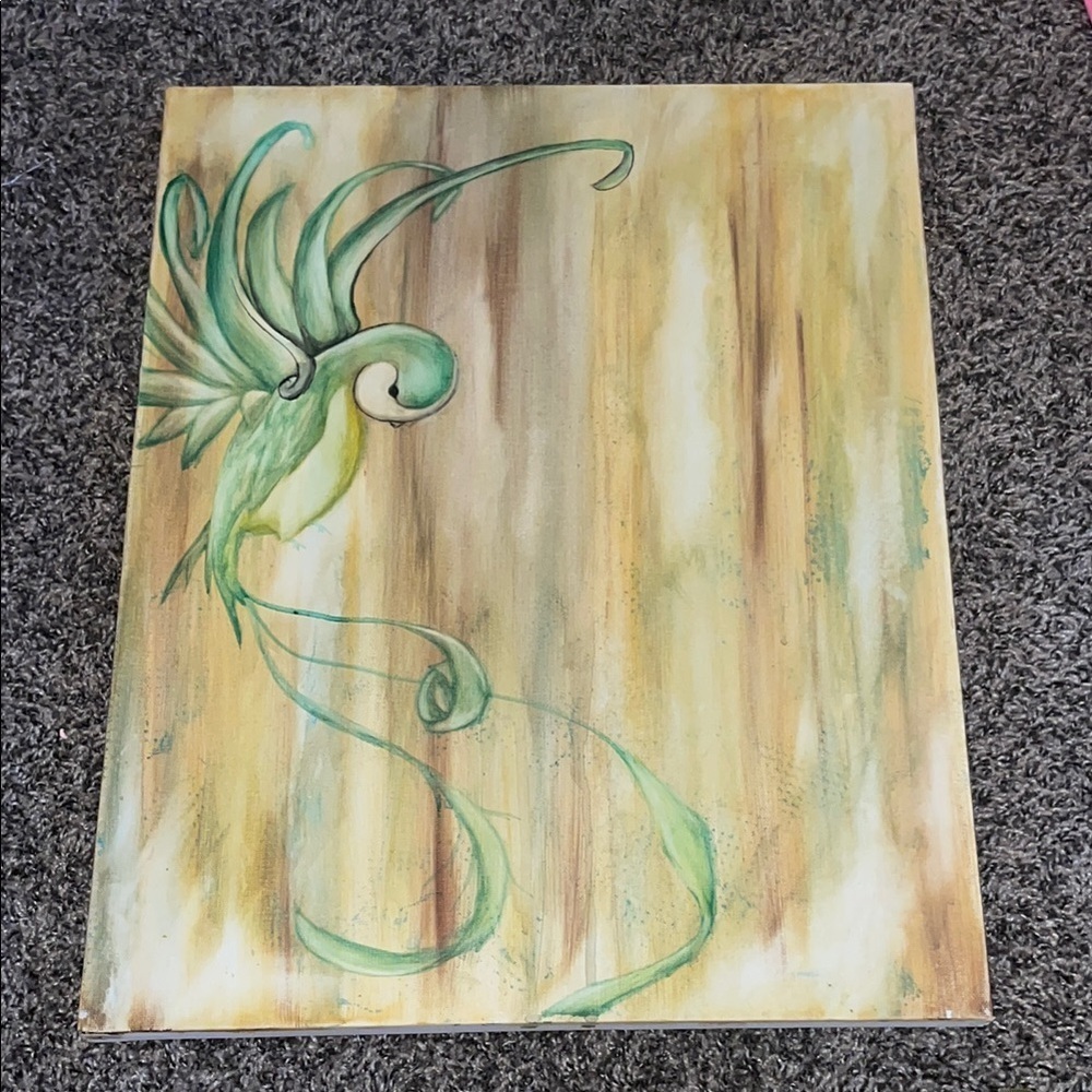 Serene Green and Yellow Abstract Canvas Art